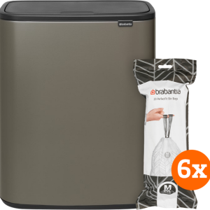 Brabantia Bo Touch Bin 60 Liter Platinum + Vuilniszakken (120 stuks) bestellen?