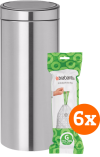 Brabantia Touch Bin 30 Liter Matt Steel + Vuilniszakken (120 stuks) bestellen?