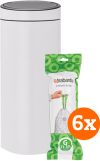 Brabantia Touch Bin 30 Liter White + Vuilniszakken (120 stuks) bestellen?