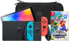 Nintendo Switch OLED Rood/Blauw + Super Mario Bros. Wonder + BlueBuilt Beschermhoes bestellen?