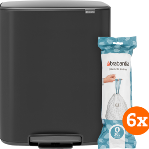 Brabantia Bo Pedal Bin 2 x 30 Liter Matt Black + Vuilniszakken (120 stuks) bestellen?