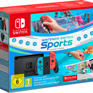 Nintendo Switch Rood/Blauw + Switch Sports + 12 maanden Nintendo Switch Online bestellen?