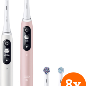 Oral-B iO 6n Wit en Lichtroze Duopack + opzetborstels (8 stuks) bestellen?